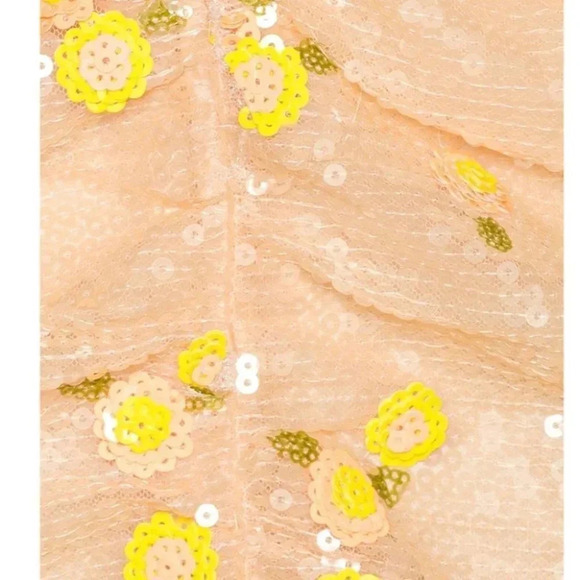 NWT For Love & Lemons Ryder Sequin Floral Mini Dress in Tangerine Size: Small - Picture 7 of 14
